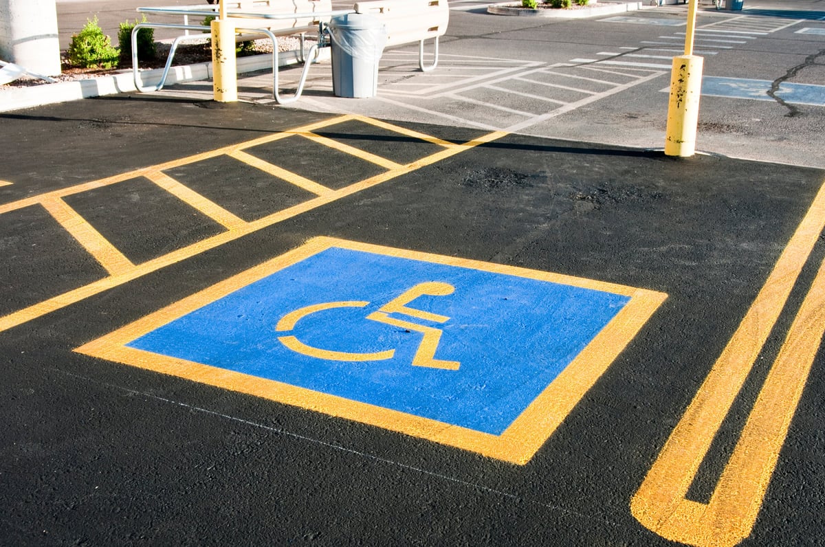 Accessible ADA parking space with clean markings